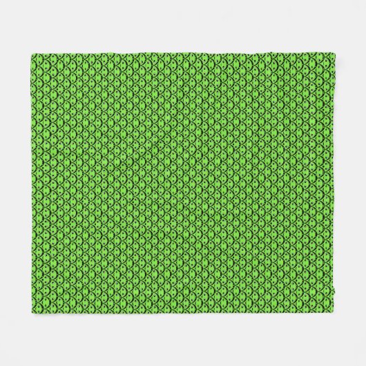 Cute Green Aliens Pattern Fleece Blanket (Voorkant (Horizontaal))