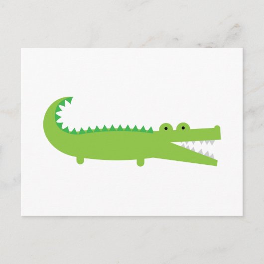 Cute Green Alligator Briefkaart (Voorkant)