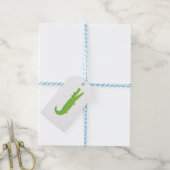 Cute Green Alligator Cadeaulabel (Met Touw)