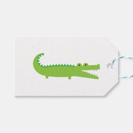 Cute Green Alligator Cadeaulabel (Voorkant (Horizontaal))