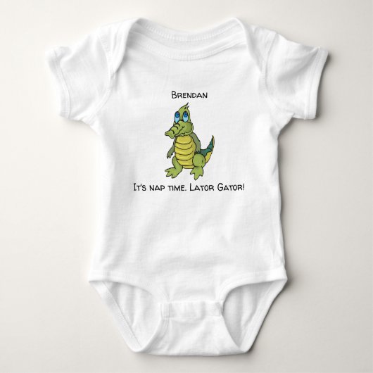 Cute Green Alligator Romper (Voorkant)
