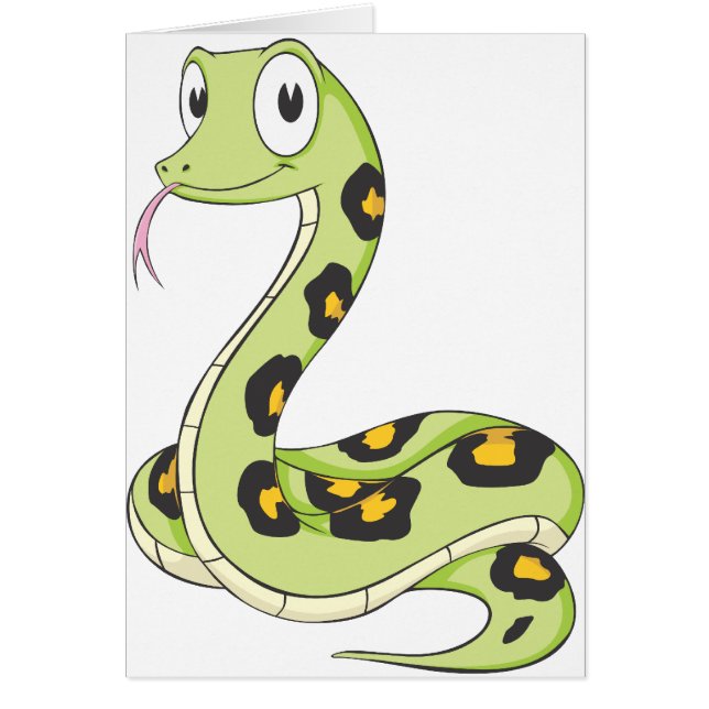 Cute Green Anaconda Snake Cartoon (Voorkant)