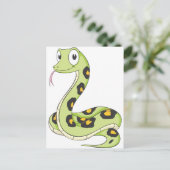 Cute Green Anaconda Snake Cartoon Briefkaart (Staand voorkant)