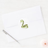 Cute Green Anaconda Snake Cartoon Ronde Sticker (Envelop)
