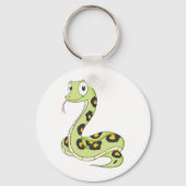 Cute Green Anaconda Snake Cartoon Sleutelhanger (Voorkant)