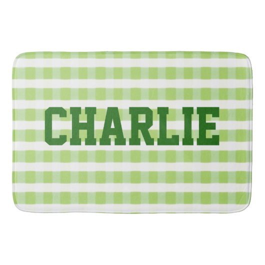 Cute Green and White Badmat (Voorkant)