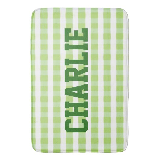 Cute Green and White Badmat (Voorkant Verticaal)