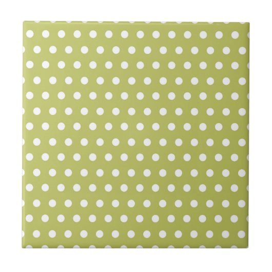Cute Green and White Polka Dots Pattern Gifts Tegeltje (Voorkant)