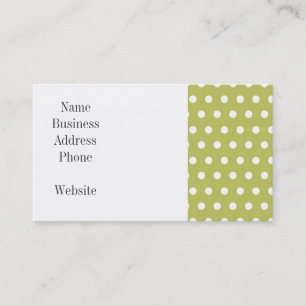 Cute Green and White Polka Dots Pattern Gifts Visitekaartje