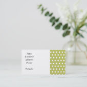 Cute Green and White Polka Dots Pattern Gifts Visitekaartje (Staand voorkant)