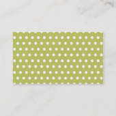 Cute Green and White Polka Dots Pattern Gifts Visitekaartje (Achterkant)