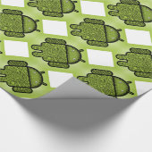 Cute Green Android Robot Cadeaupapier (Hoek)