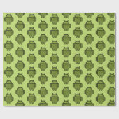 Cute Green Android Robot Wrapping Paper Cadeaupapier (Vlak)