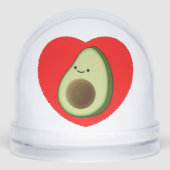 Cute Green Avocado Cartoon In Red Heart Sneeuwbol