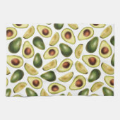 Cute Green Avocado en Avocado Slices Theedoek (Horizontaal)