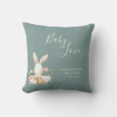 Cute Green Baby Boy Girl Name Script Love Keepomwi Kussen (Voorkant)