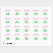 Cute Green Baby Bunny | Baby shower Hartelijk dank Ronde Sticker (Vel)
