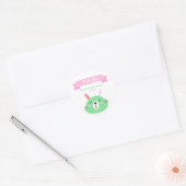 Cute Green Baby Bunny | Baby shower Hartelijk dank Ronde Sticker (Envelop)