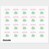 Cute Green Baby Bunny | Kinderen van Birthday | Da Ronde Sticker (Vel)