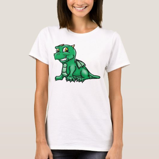 Cute Green Baby Dragon T-shirt (Voorkant)