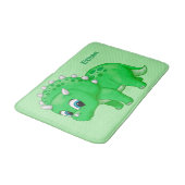 Cute Green Baby Triceratops Dinosaur Badmat (Gekanteld)