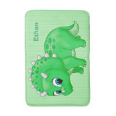 Cute Green Baby Triceratops Dinosaur Badmat (Voorkant Verticaal)