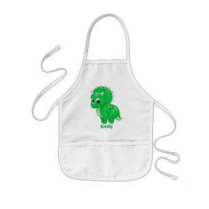 Cute Green Baby Triceratops Dinosaur Kinder Schort