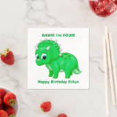 Cute Green Baby Triceratops Dinosaur Servet (Insitu)