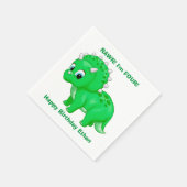 Cute Green Baby Triceratops Dinosaur Servet (Hoek)