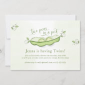 Cute Green Baby Twins Botanical Two Peas in a Pod Kaart (Voorkant)