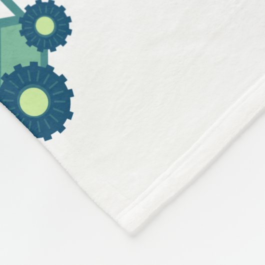 Cute Green Backhoe Funny Excavator Digger Boys Fleece Deken (Hoek)