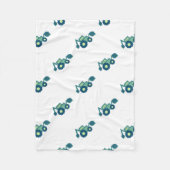 Cute Green Backhoe Funny Excavator Digger Boys Fleece Deken (Voorkant)
