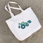Cute Green Backhoe Funny Excavator Digger Boys Grote Tote Bag