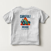 Cute Green Backhoe Funny Excavator Digger Boys Kinder Shirts (Achterkant)