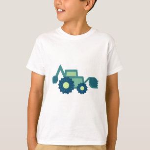 Cute Green Backhoe Funny Excavator Digger Boys T-shirt