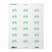Cute Green Bicycle Etiket (Full Sheet)