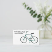 Cute Green Bicycle geïllustreerd visitekaartje (Staand voorkant)