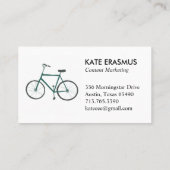 Cute Green Bicycle geïllustreerd visitekaartje (Achterkant)