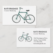 Cute Green Bicycle geïllustreerd visitekaartje (Voorkant / Achterkant)