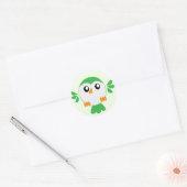 Cute Green Bird Ronde Sticker (Envelop)