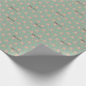 Cute Green Boho Rainbow Birthday Custom Name Cadeaupapier (Hoek)