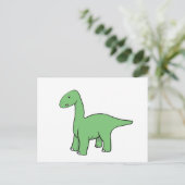 Cute Green Brontosaurus Briefkaart (Staand voorkant)
