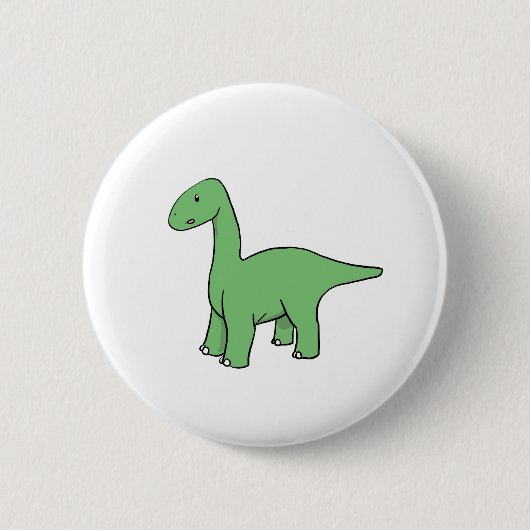 Cute Green Brontosaurus Ronde Button 5,7 Cm (Voorkant)