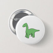 Cute Green Brontosaurus Ronde Button 5,7 Cm (Voorkant /achterkant)
