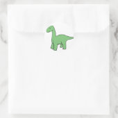 Cute Green Brontosaurus Ronde Sticker (Tas)