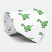 Cute Green Brontosaurus Stropdas (Opgerold)