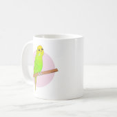 Cute Green Budgie Koffiemok (Voorkant links)