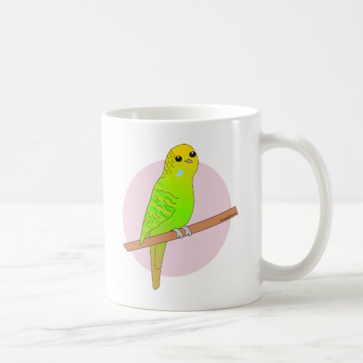 Cute Green Budgie Koffiemok (Rechts)