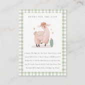 Cute Green Cactus Boho Llama boekt Baby shower Informatiekaartje (Voorkant)