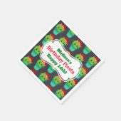 Cute Green Cactus in een Red Sombrero Pattern Servet (Hoek)